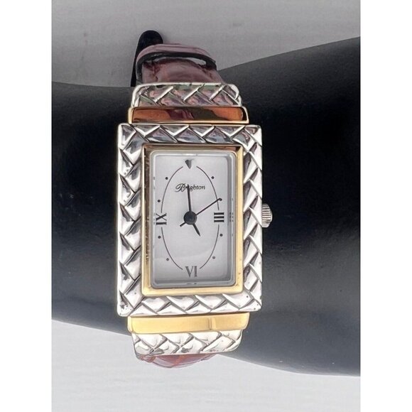 Brighton Augusta Silver Tone Case Quartz Women\'s Watch New Battery Reverse band main image 11